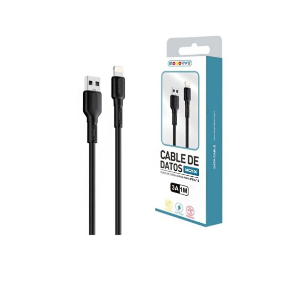 Modorwy Cable MC2106 Lightning 3A 1m Black Modorwy Cable MC2106 Lightning 3A 1m Black
